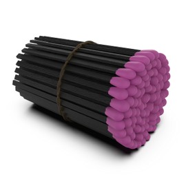 ZIKANI Rustic Charm Fancy Matches: 100 4-Inch Hot Pink Tip Matches + Striker | Kiln-Dried Wooden Artisan Matchsticks for Decorative Cloche Jars, Fireplaces, and BBQ (Black with Hot Pink Tip)