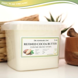 Dr Adorable - 3 lb - Cocoa Butter Refined - Deodorized Pure Natural Organic Prime Pressed