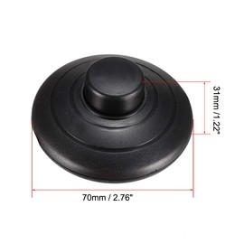 uxcell Inline Latching Foot Pedal Push Button Switch, Round Lamp Foot Control ON/Off Footswitch with 1.8M Wire US Plug Black