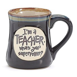 1 X I'm a Teacher Superpower Deep Black 18 Oz Mug