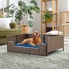 YITAHOME Rattan Dog Sofa Bed with Cushion,Wicker Pet Bed Sofa