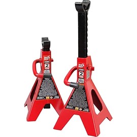 BIG RED AT42002R Torin Steel Car Jack Stands: 2 Ton (4,000 lb) Capacity, Red, 1 Pair