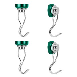 Ant Mag Swivel Magnetic Hooks 50lbs Heavy Duty Grill Magnet Hooks 4 Pack with Scratch Proof Stickers Great for Home Refrigerator Kitchen Store Grill BBQ Office Warehouse (Green)