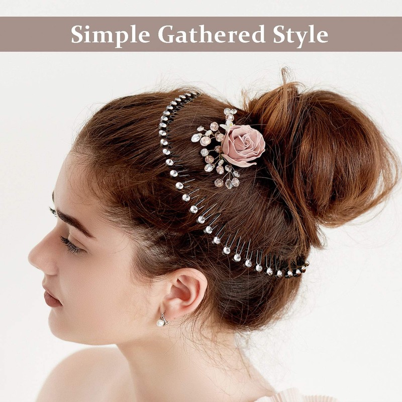 14 diademas elásticas circulares completas, de plástico, flexibles, con peine
