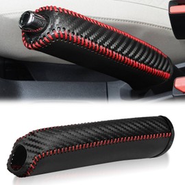 Genuine Leather Parking Brake Cover, Dedicated Design, Handbrake Protection, Anti-Slip, Compatible with Vehicles, Durable