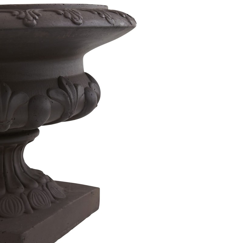 Nearly Natural 12.5in. H Iron-finish Decorative Urn (Indoor/Outdoor) Containers Gray