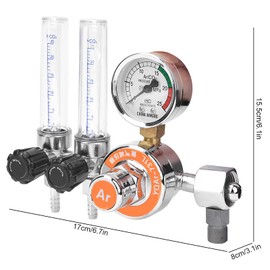 Dual Tube Argon Pressure Regulator Reducer Female Thread G5/8 Inch for Welding Cutting