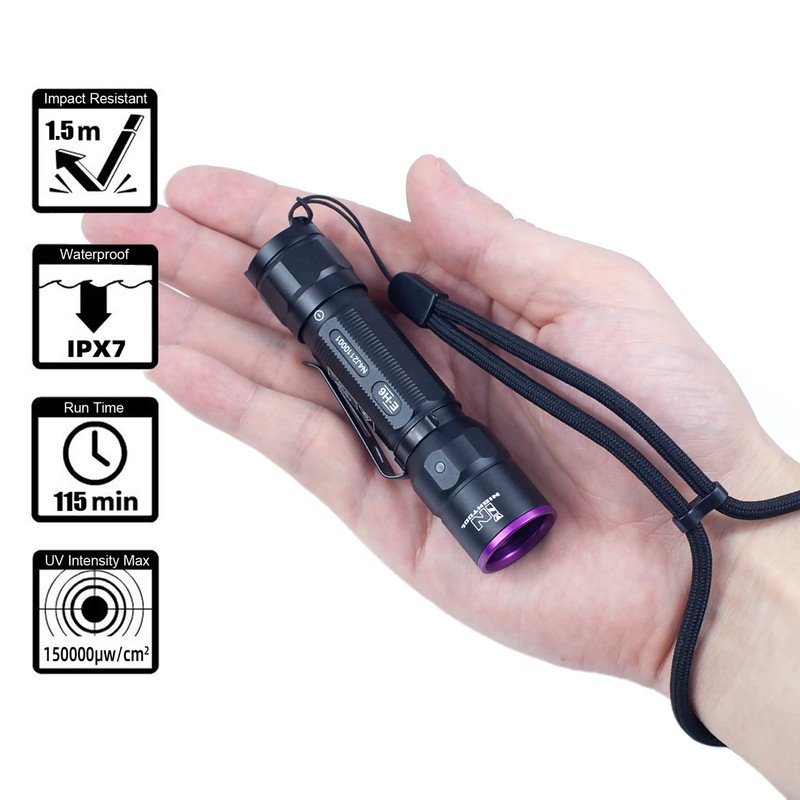 INNIGHTOOL E-H6 UV Flashlight 365nm led Black Light Professional Small
