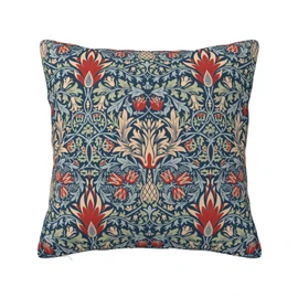 Keebik William Morris Pattern Throw Pillow Covers Decorative Outdoor Soft Pillowcases Home Decor Living Room Cushion Case for Bed Couch Car 18x18 Inch