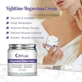 Locin de magnesio para dormir, crema de magnesio para dormir, mantequilla de magnesio que alivia la tensin muscular, locin de magnesio para nios,...  