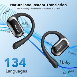 QYGCKJ X5 Translation Earbuds Real Time AI Language Translator Earbuds Over The Ear Ear buds for 134 Languages Two-Way Translation Device fit iOS & Android for Travel Business Learning