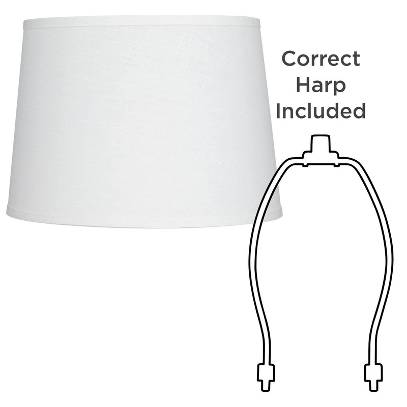 Hardback Tapered Drum Lamp Shade White Medium 12" Top x