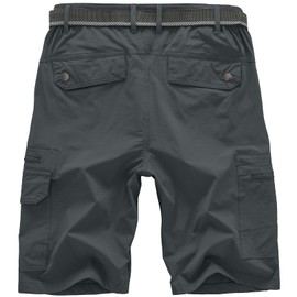 Jessie Kidden Men's Cargo Hiking Shorts Outdoor Lightweight Quick-Dry Tactical Walking Climbing Fishing Short with Zipper Pockets #6222-Iron Grey-30