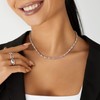KissYan Silver Tennis Necklace for Women, White Gold Plated Diamond