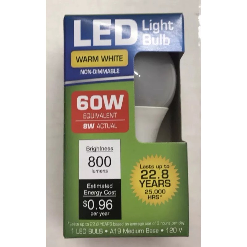 Sunbeam (3-Pack) LED 9W (60W) 3000K Warm White 800 Lumens
