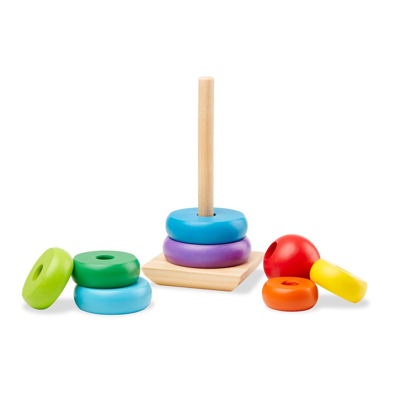 Melissa & Doug Rainbow Stacker Wooden Ring Educational Toy -