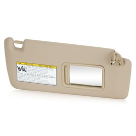 Beige Right Passenger Side Sun Visor Replacement Compatible with 2004 2005 2006 2007 Toyota Highlander Replace 74320-48260-a0
