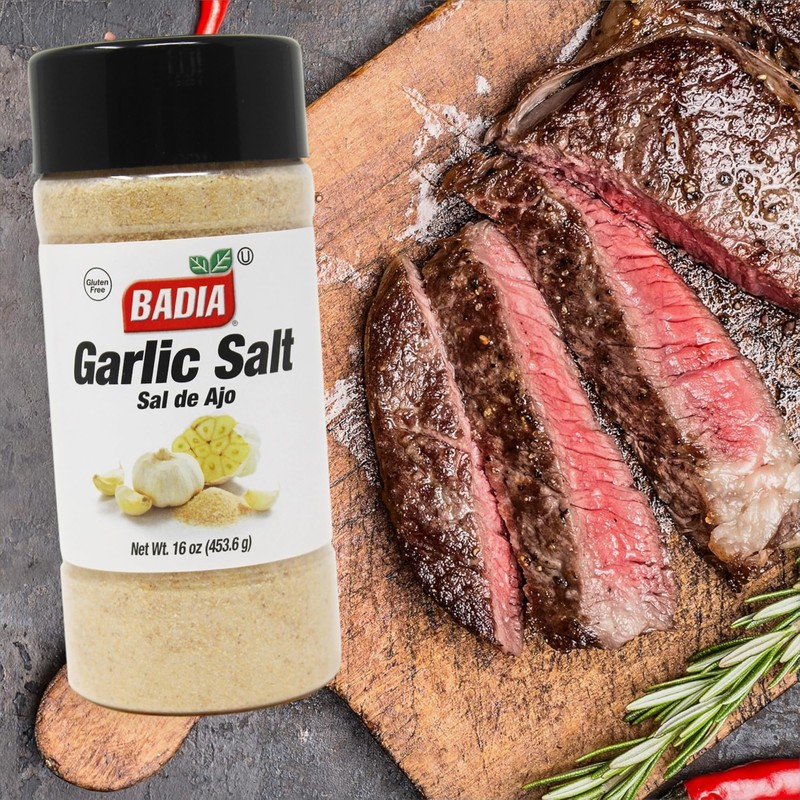 Badia Garlic Salt, 16 oz – Premium Blend of Salt