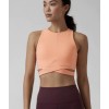 Athleta Conscious Cut Out Crop Top Removable Cups Light Orange