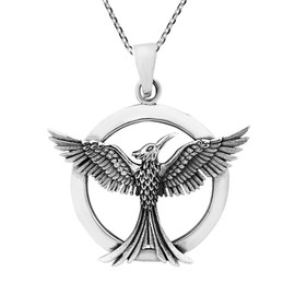 Symbol of Renewal Rising Phoenix Animal .925 Sterling Silver Necklace