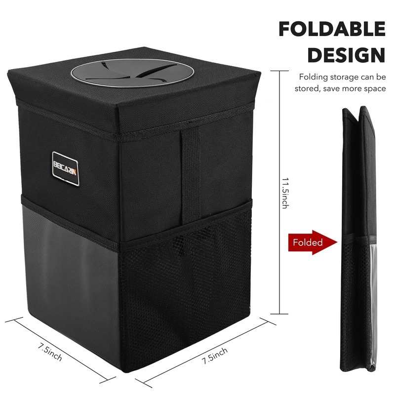 Car Trash Can with Lid - Trash Bag Hanging with
