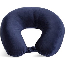 World's Best Microfibre Feather Soft Neck Pillow Navy Blue
