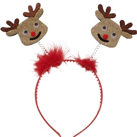 Topkids Accessories Christmas Headbands for Adults and Kids, Christmas Hats - Santa, Festive Faces Boppers (Alien Headband), Christmas Hair Accessories, Novelty Xmas Dress (Rudolph Reindeer Bopper)