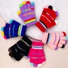 QKURT Kids Gloves, 6 Pairs Toddler Knitted Gloves Full Finger