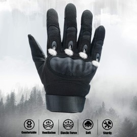 AOYOMO Guantes de Moto Pantalla Táctil, Guantes Tácticos Militares Dedo Completo Anti-Deslizante Invierno Verano para Hombre Mujer - Ciclismo, Motocicleta, Escalada, Senderismo (L)