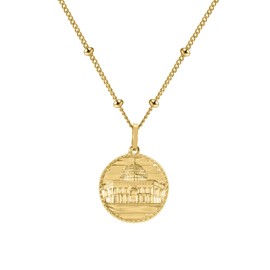 Leaocean Dome of the Rock Necklace - Palestine Al Aqsa Dome Of The Rock Necklace Palestine Necklace Jewellery Muslim Ramadan Gift Eid Gift Islamic Jewellery, 14K gold plating, No Gemstone