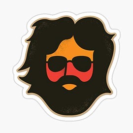 JG Jerry Garcia Sticker - Sticker Graphic - Auto, Wall, Laptop, Cell, Truck Sticker for Windows, Cars, Trucks