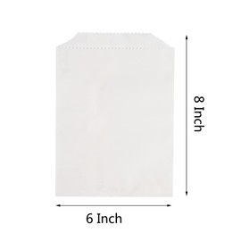 100-pack 6x8 Inches White Kraft Paper Bags for Bakery Cookies Treats Snacks Sandwiches Popcorn Small Gift bag