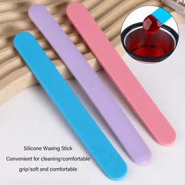 5 Espátulas de Cera de Silicona, Varilla para Agitar Cera Antiadherente, Espátula Cosmética Reutilizable, Máscara Facial, Herramientas para Depilación, Mezcla de Resina,