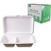 Greensoil 9x6 Compostable Food Containers with Lids, Multi Compartment Food