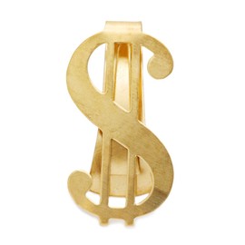 akusesari-syoppupiena Men's Money Clip Gold $ Dollar Sign Simple and Cool Money Clip Fashionable Overseas and Travel