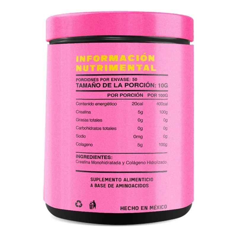 Suplemento Monohidratada Creatina + Colágeno Mr. Yellow 500g Mango