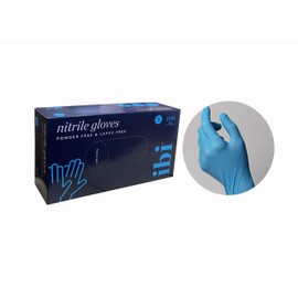IBI Disposable Nitrile Gloves Powder Free Latex Free Thickness of gloves 4.2 mil/Long-lasting Strength(Medium, 100pcs)