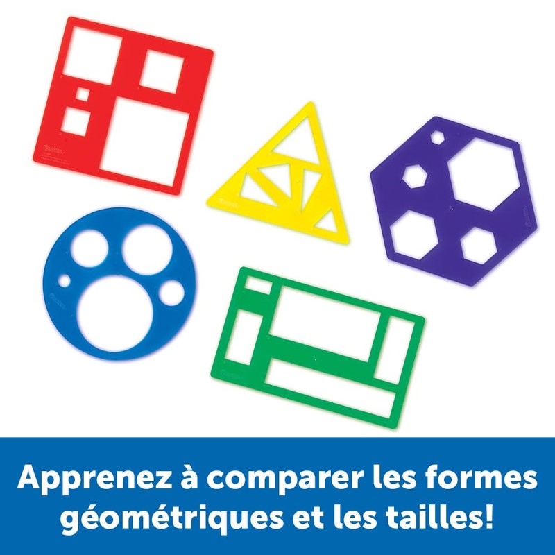 Learning Resources Primary Shapes Template Set, Geometric Shapes, Tracing Helper,