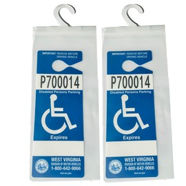 Encell Handicap Placard Holder 2PCS Clear Disabled Parking Permit Placard Protective Mirror Tag Holder for Auto