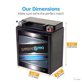 Chrome Battery 7L-BS Power Sports Battery - Rechargeable, Absorbent Glass Mat