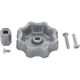 Danco, Inc. Outdoor Faucet Round Wheel Handle – Metal Hose Bibb Replacement with Screws, Sil