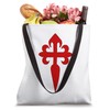 Camino de Santiago Large Red Sword Cross White Background Tote