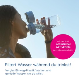 BRITA Water Filter Bottle Model Vital Apricot (600 ml) Including 2 MicroDisc Filters - Practical Water Bottle with Water Filter for Travel, Filters Chlorine & Bacteria When Drinking/Dishwasher Safe