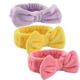 Spa Headband, Makeup Headband for Washing Face, Bow Headbands for Women, Skincare Headbands (Secondary colour, One size)