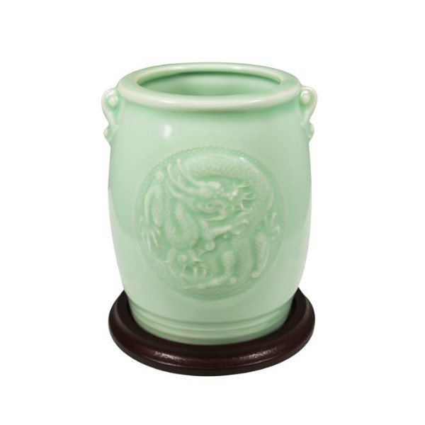 Wrapables Gifts & DÃ©cor 4.5 Inch Chinese Dragon & Phoenix Celadon Ceramic Vase