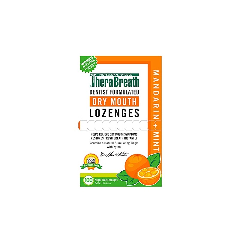 TheraBreath dentist formulated Dry Mouth Lozenges, 100 Count, Pack of