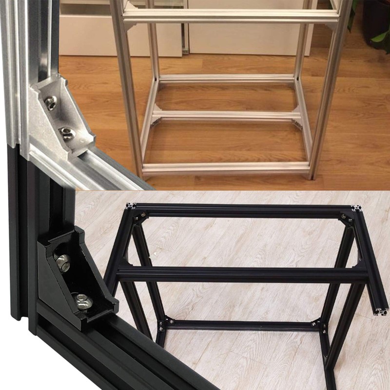 BLCCLOY 20 Sets 10 Series Extrusion Black Brackets 1" x