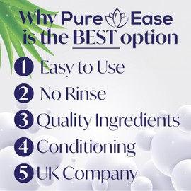 PureEase Shampoo Cap No Rinse - Shampoo Caps No Rinse for Elderly - Easy to Use Hair Washing Aids for Disabled - Hair Wash Caps No Water Rinse Free Contains Aloe Vera (Pack of 5)
