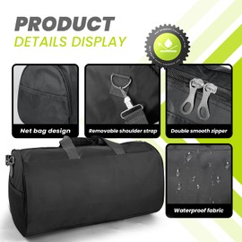 C&F BOGMOST Small Travel Duffel Bag Foldable Waterproof Gym Bag for Gym Beach Swim Bag Men Women Duffle Bag Lightweight Oxford Cloth Sports Bag-Grey