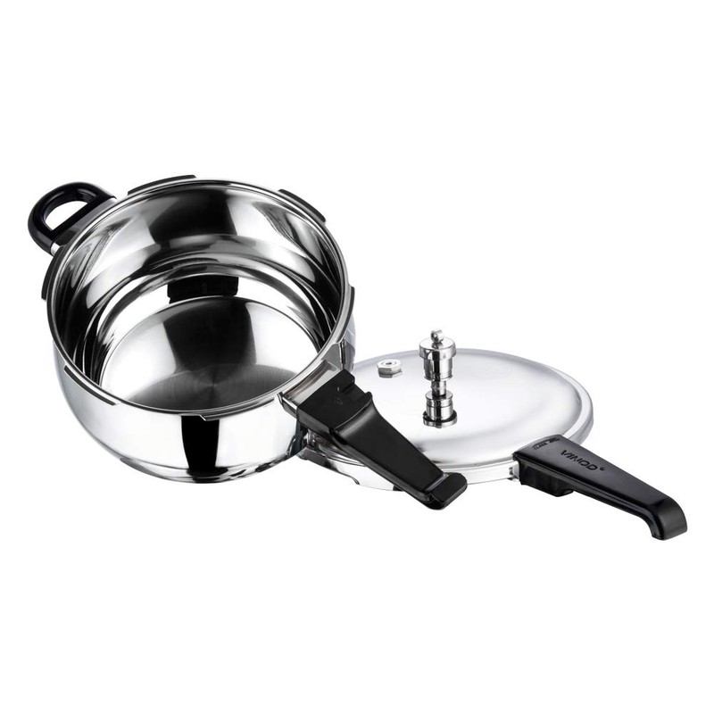 Vinod V-3.5L Splendid Plus Handi Stainless Steel Pressure Cooker, 3.5-Liter